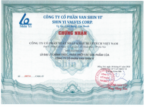 Chứng nhận đại lý Shinyi